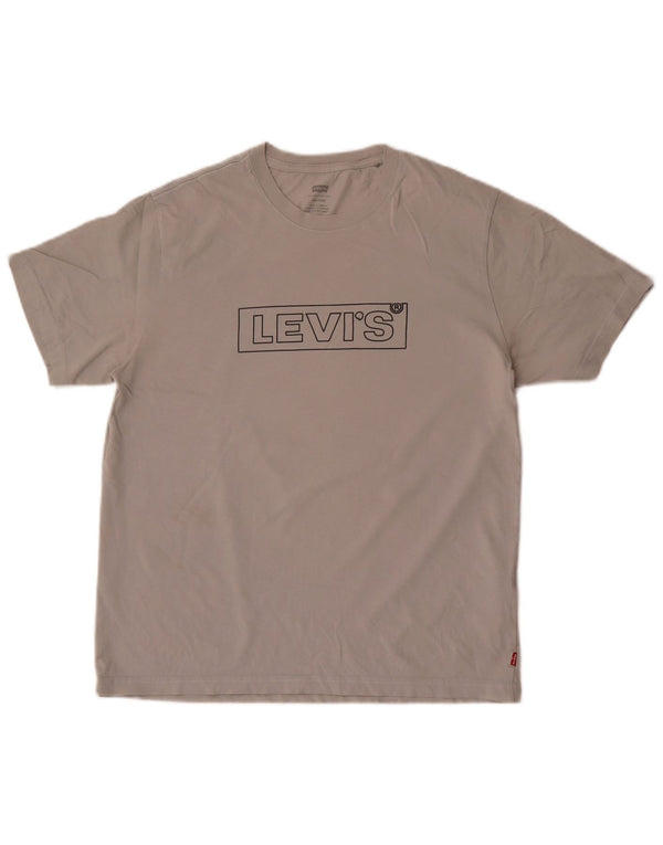 Levi's Damen Relaxed Fit Graphic T-Shirt Top UK 14 Mittelgraue Baumwolle