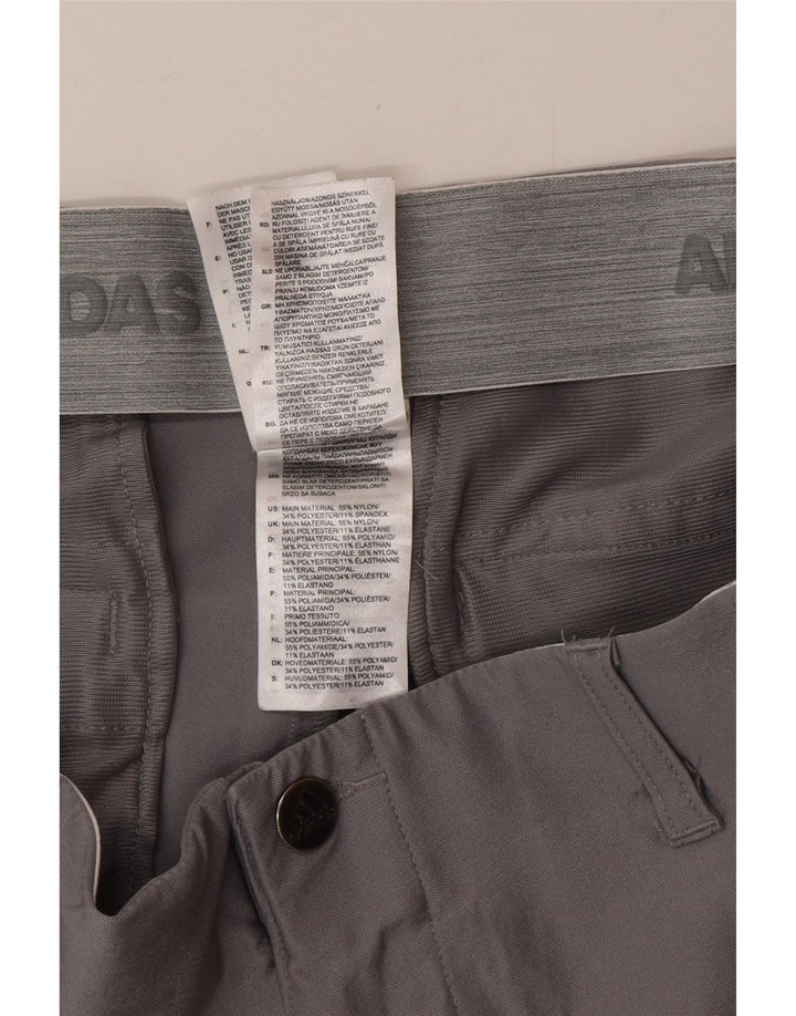 Adidas Herren Slim Chino Hose W34 L32 Grau Polyester