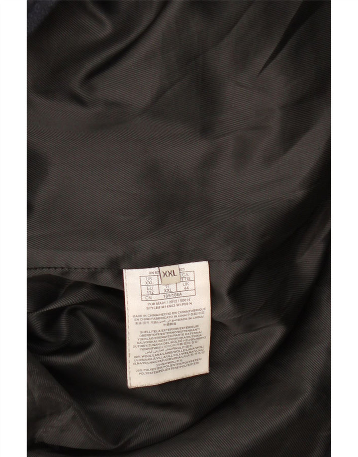 Guess Herren Pea Coat UK 44 2XL Marineblaue Wolle