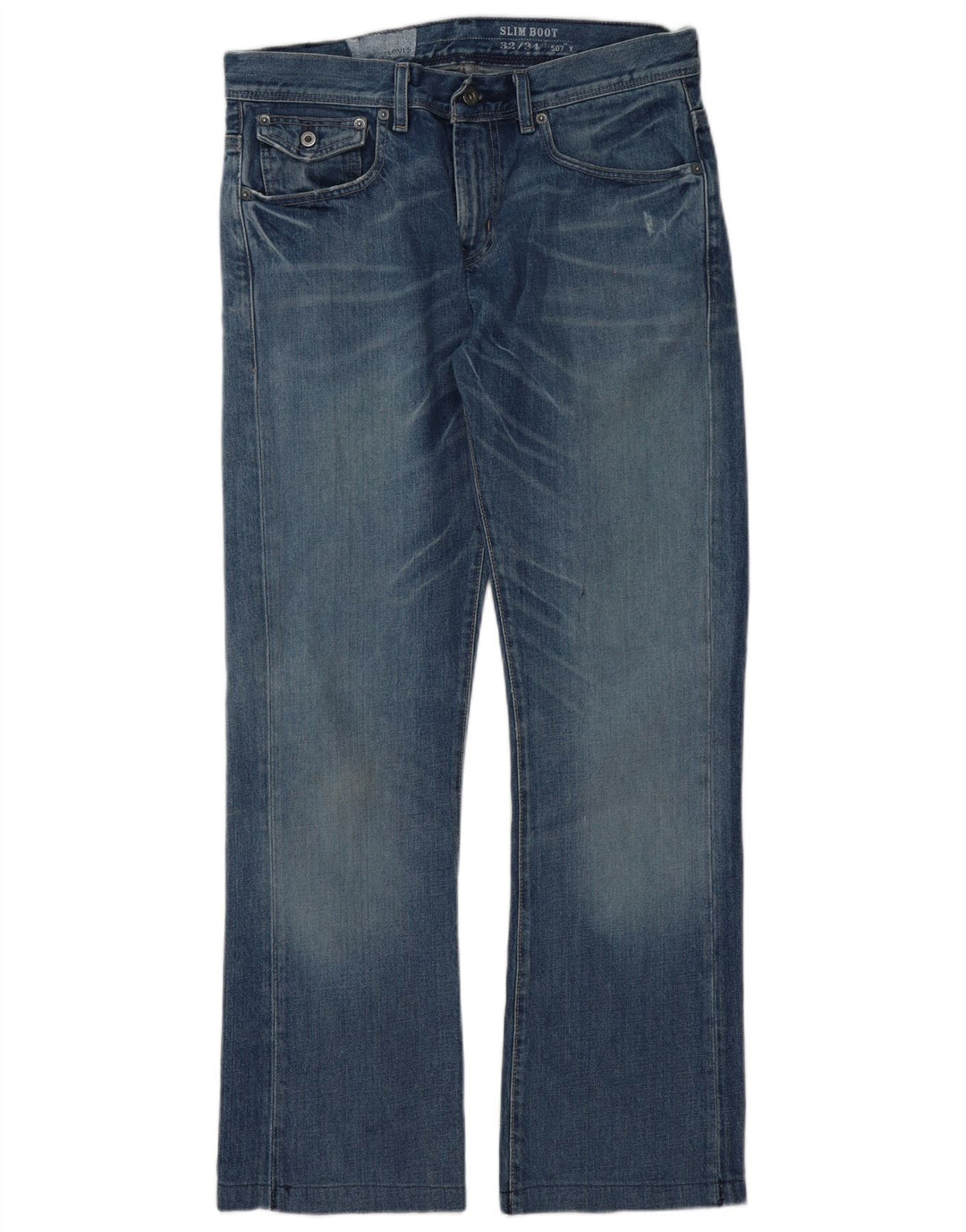Levi's Damen Slim Bootcut Jeans W32 L31 Blaue Baumwolle