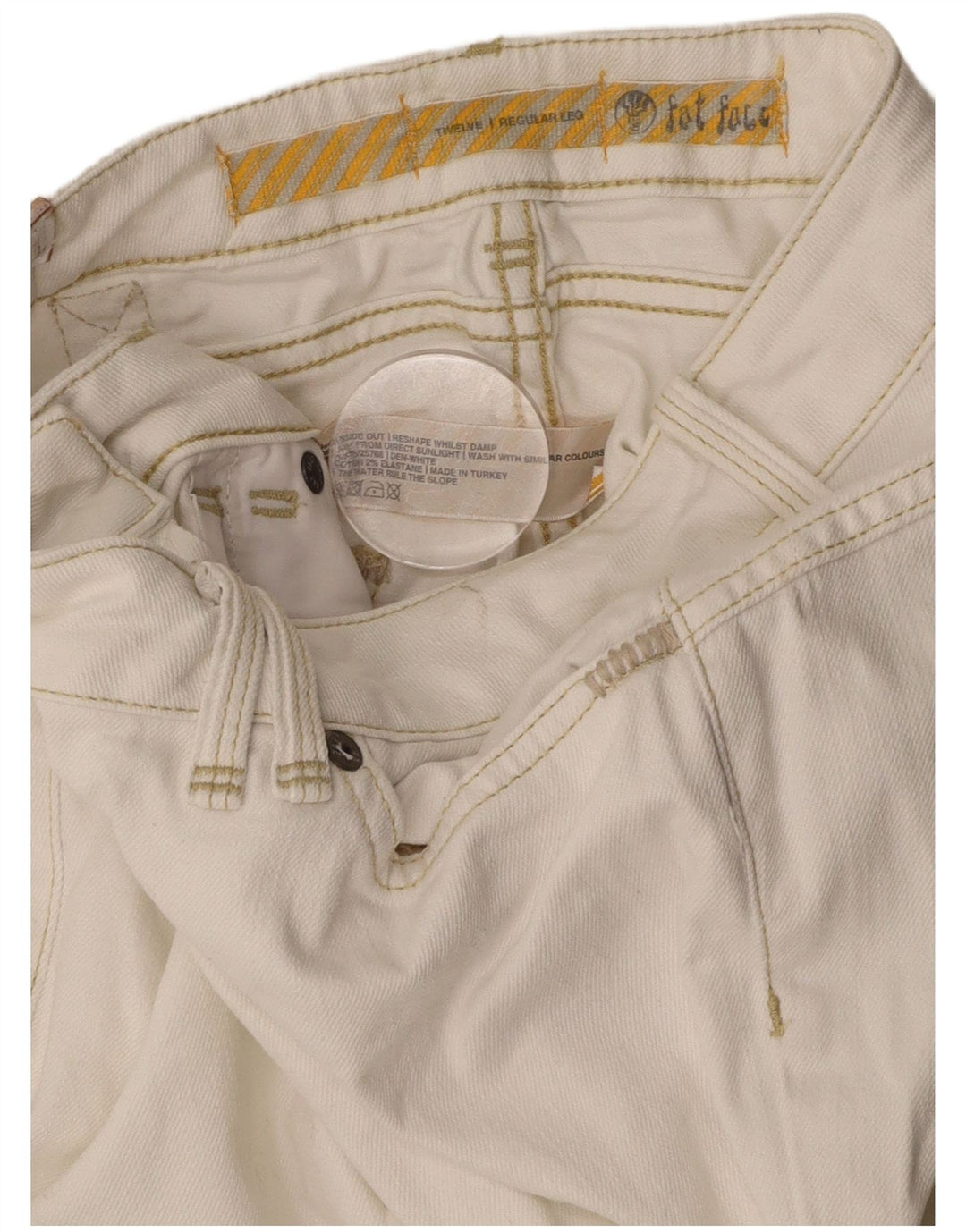 FAT FACE Damen-Jeans mit niedriger Taille, gerade, UK 12, M, W32, L31, Weiß