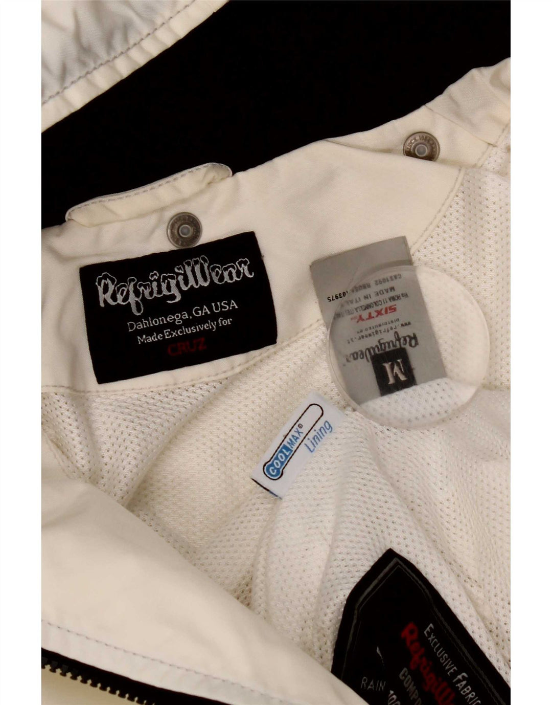 Refrigiwear Womens Crop Hooded Rain Jacket UK 12 Medium White Polyamid