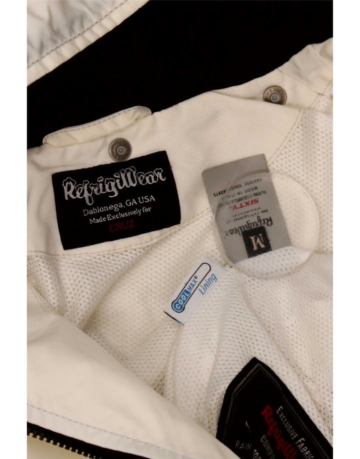 Refrigiwear Womens Crop Hooded Rain Jacket UK 12 Medium White Polyamid