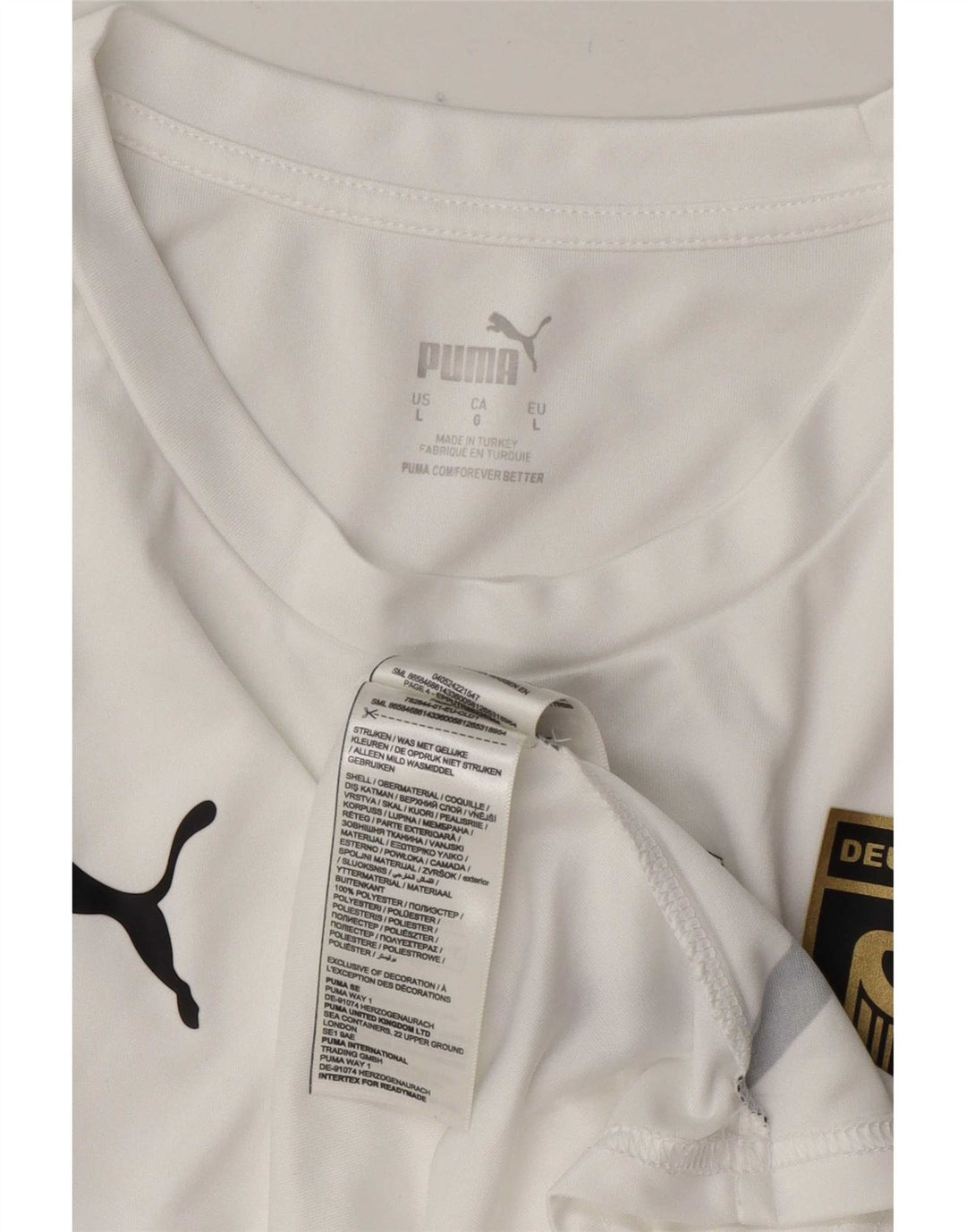 Puma Herren Deutshland Graphic T-Shirt Top Large Weiß Polyester