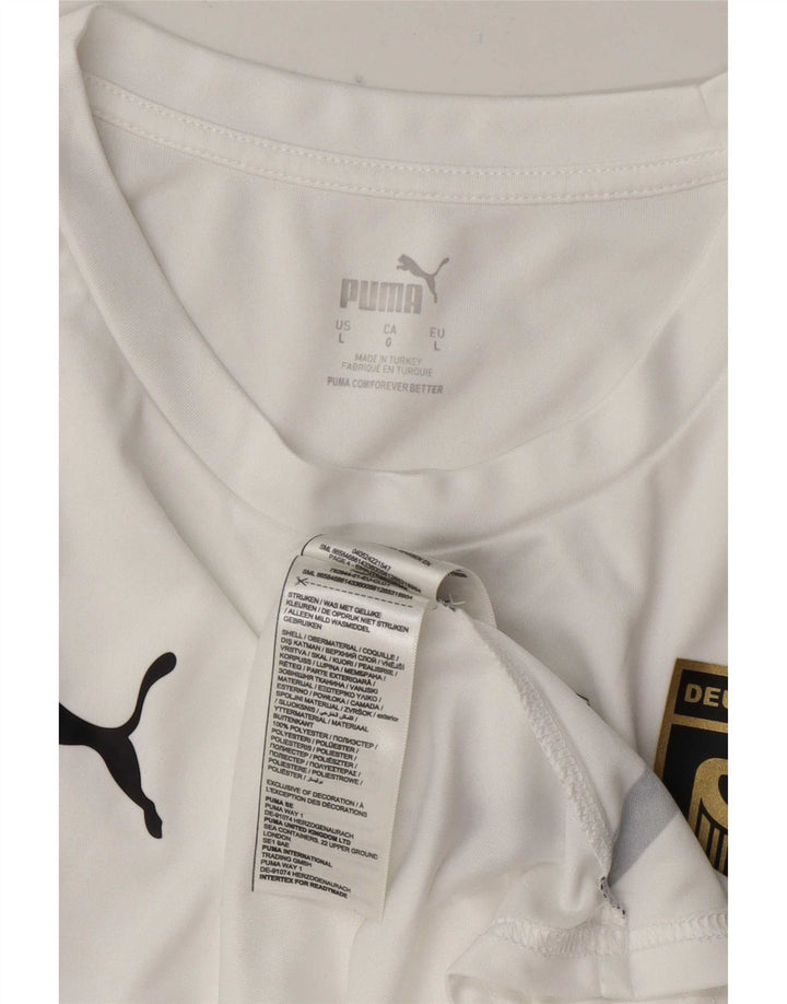 Puma Herren Deutshland Graphic T-Shirt Top Large Weiß Polyester