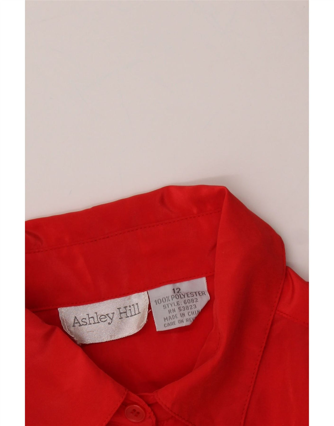 ASHLEY HILL Womens Shirt Blouse US 12 Large Red Polyester Vintage Ashley Hill and Second-Hand Ashley Hill from Messina Hembry 