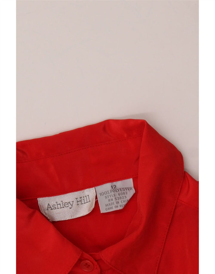 ASHLEY HILL Womens Shirt Blouse US 12 Large Red Polyester Vintage Ashley Hill and Second-Hand Ashley Hill from Messina Hembry 