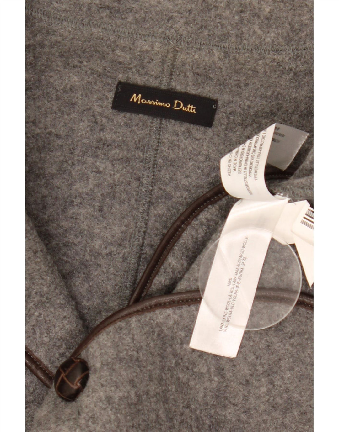 Massimo Dutti Damen-Blazerjacke mit 2 Knöpfen, EU 42, große graue Wolle