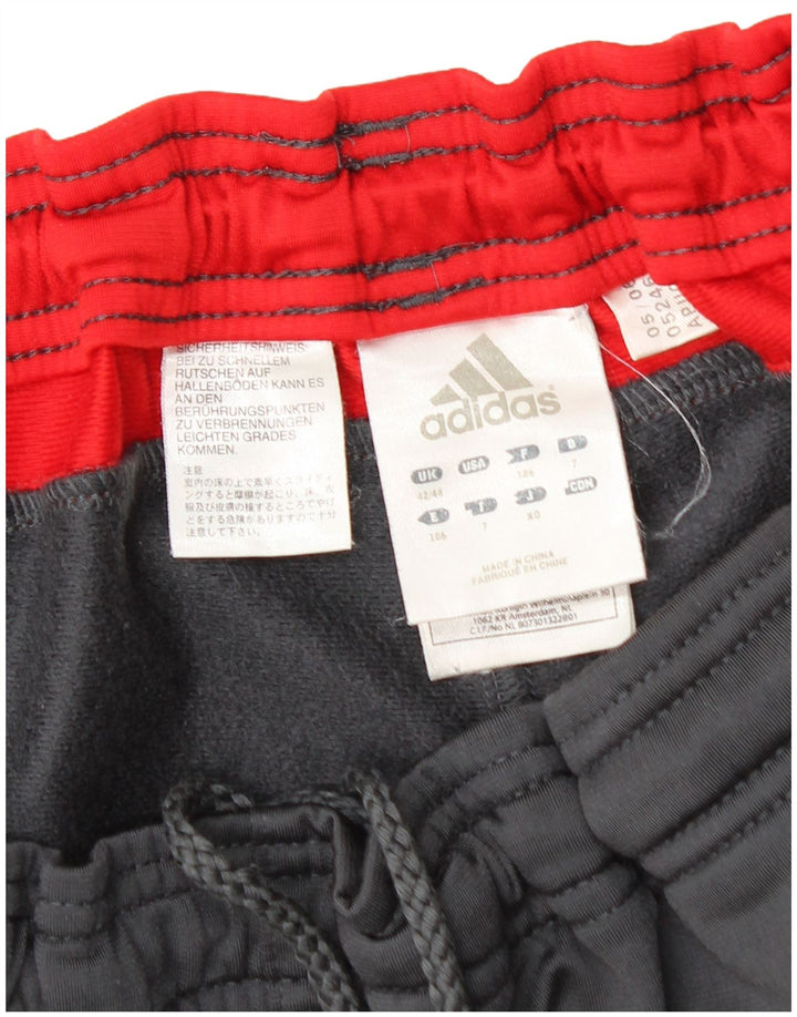 Adidas Herren-Trainingshose, UK, Größe 42/44, großes graues Colourblock-Polyester