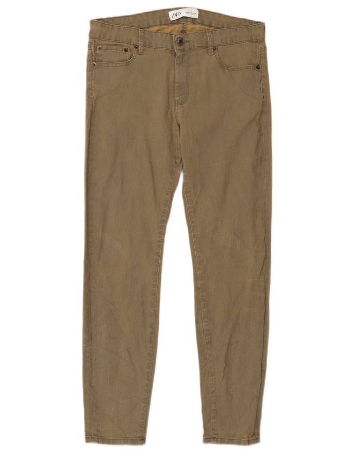 Zara Damen Slim Freizeithose EU 40 Medium W30 L27 Khaki
