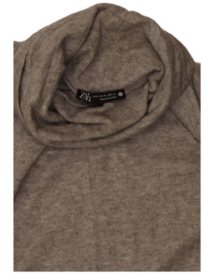Zara Damen Top Langarm UK 18 XL Grau