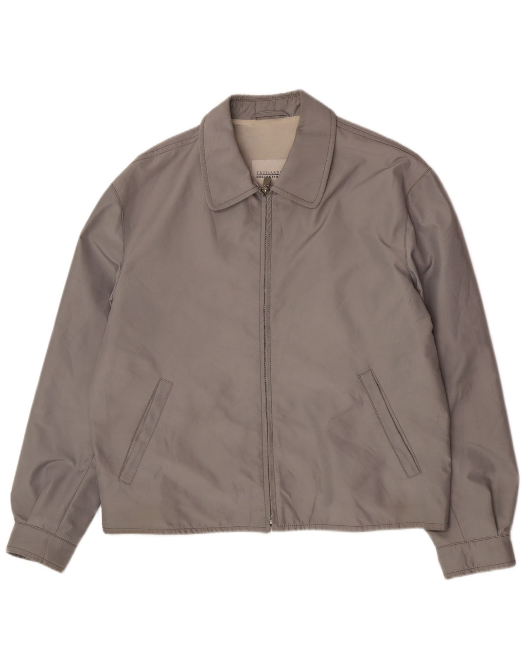 Trussardi Herren Bomberjacke IT 52 XL Grau Polyester Classic