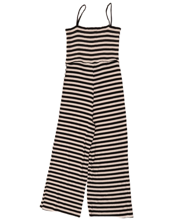 Topshop Damen-Overall, ärmellos, Gr. 40, Größe S, schwarz, gestreift, Viskose