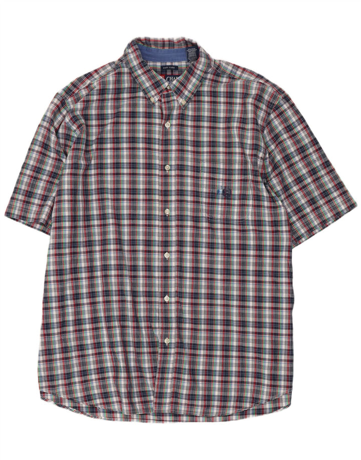 Chaps Herren-Hemd, pflegeleicht, kurzärmelig, 2XL, mehrfarbig, kariert, Baumwolle