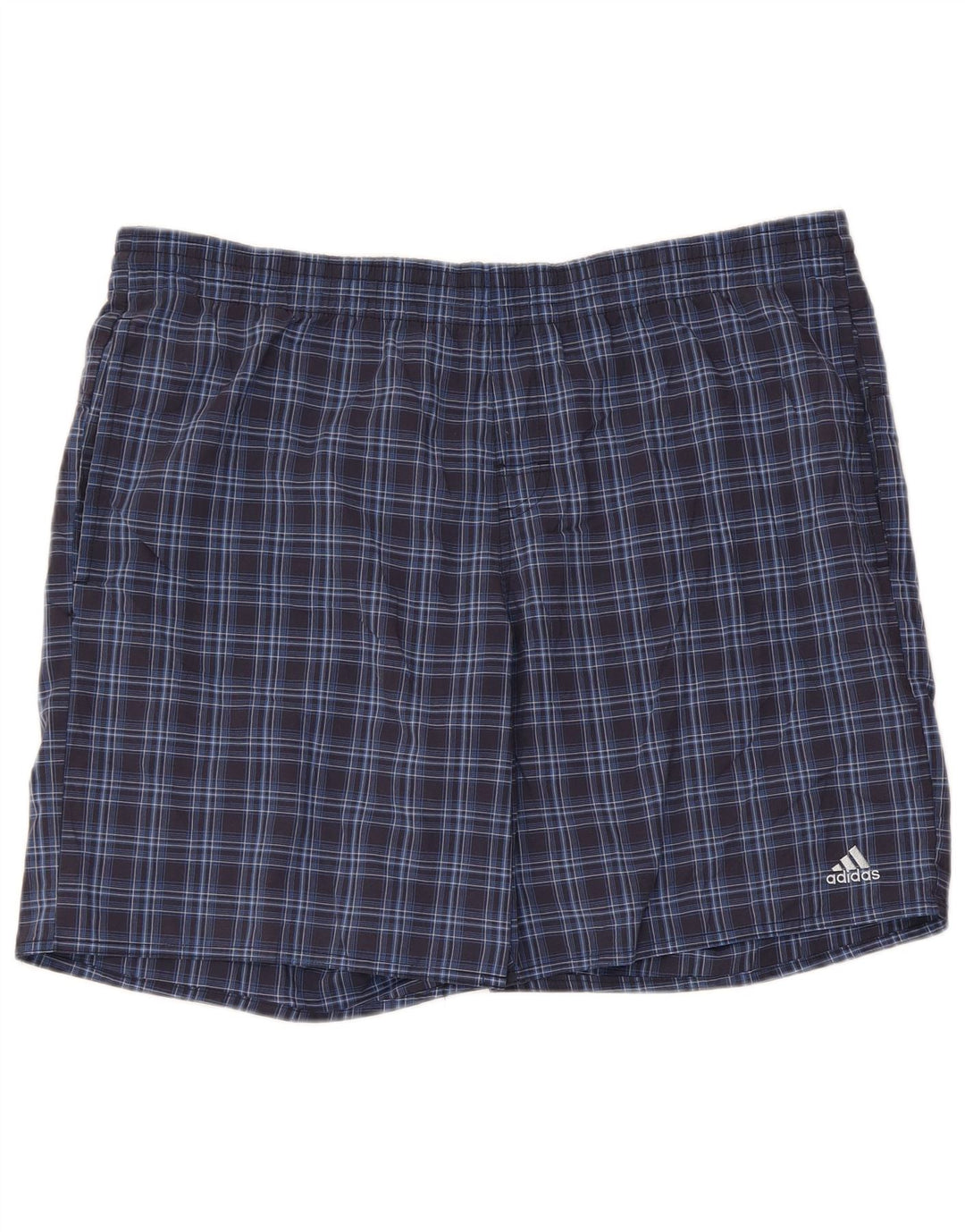Adidas Herren-Badeshorts, groß, blau kariert, Polyester