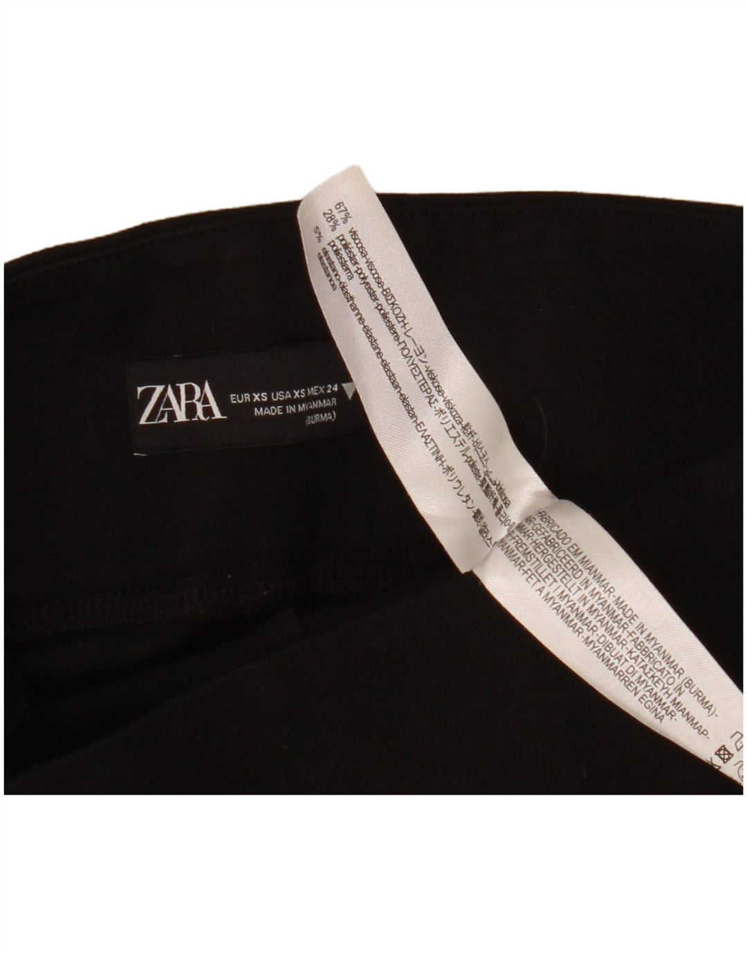 Zara Damen Leggings UK 6 XS Schwarze Viskose