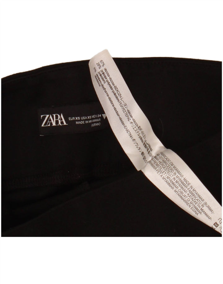 Zara Damen Leggings UK 6 XS Schwarze Viskose