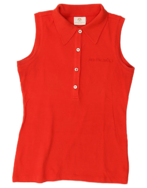 North Sails Damen-Poloshirt mit Grafik, ärmellos, UK 6, XS, Orange, Baumwolle