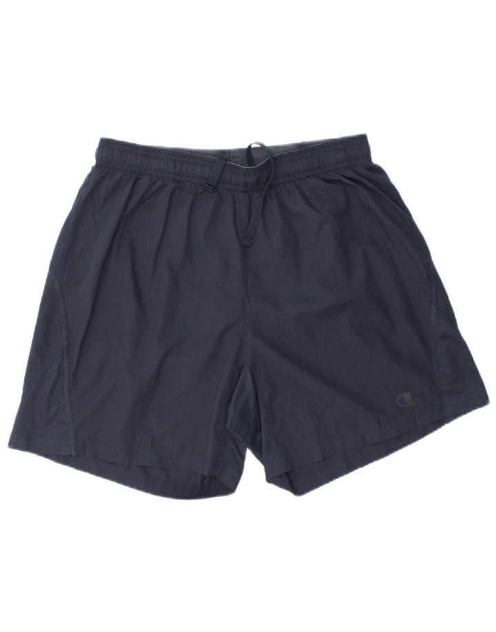 CHAMPION Mens Sport Shorts Medium  Navy Blue Polyester