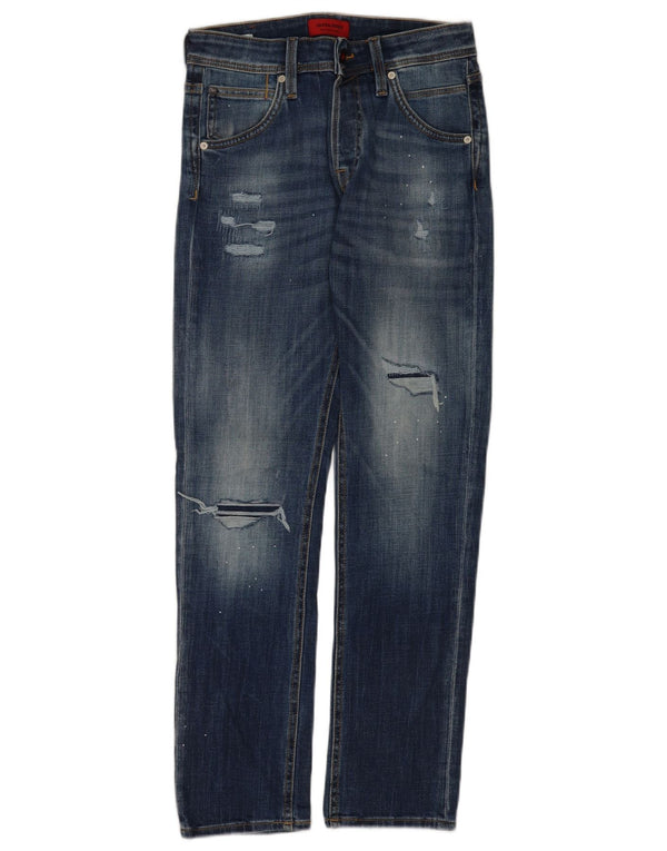 Jack & Jones Herren Distressed Slim Jeans W28 L30 Blaue Baumwolle