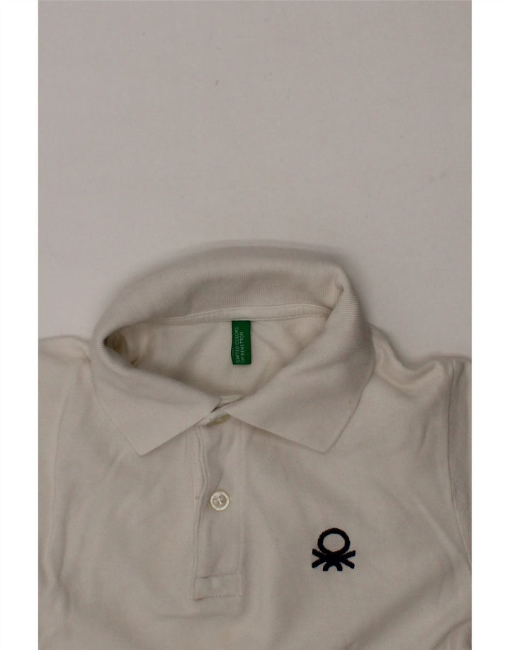 BENETTON Boys Polo Shirt 9-10 Years White Vintage Benetton and Second-Hand Benetton from Messina Hembry 