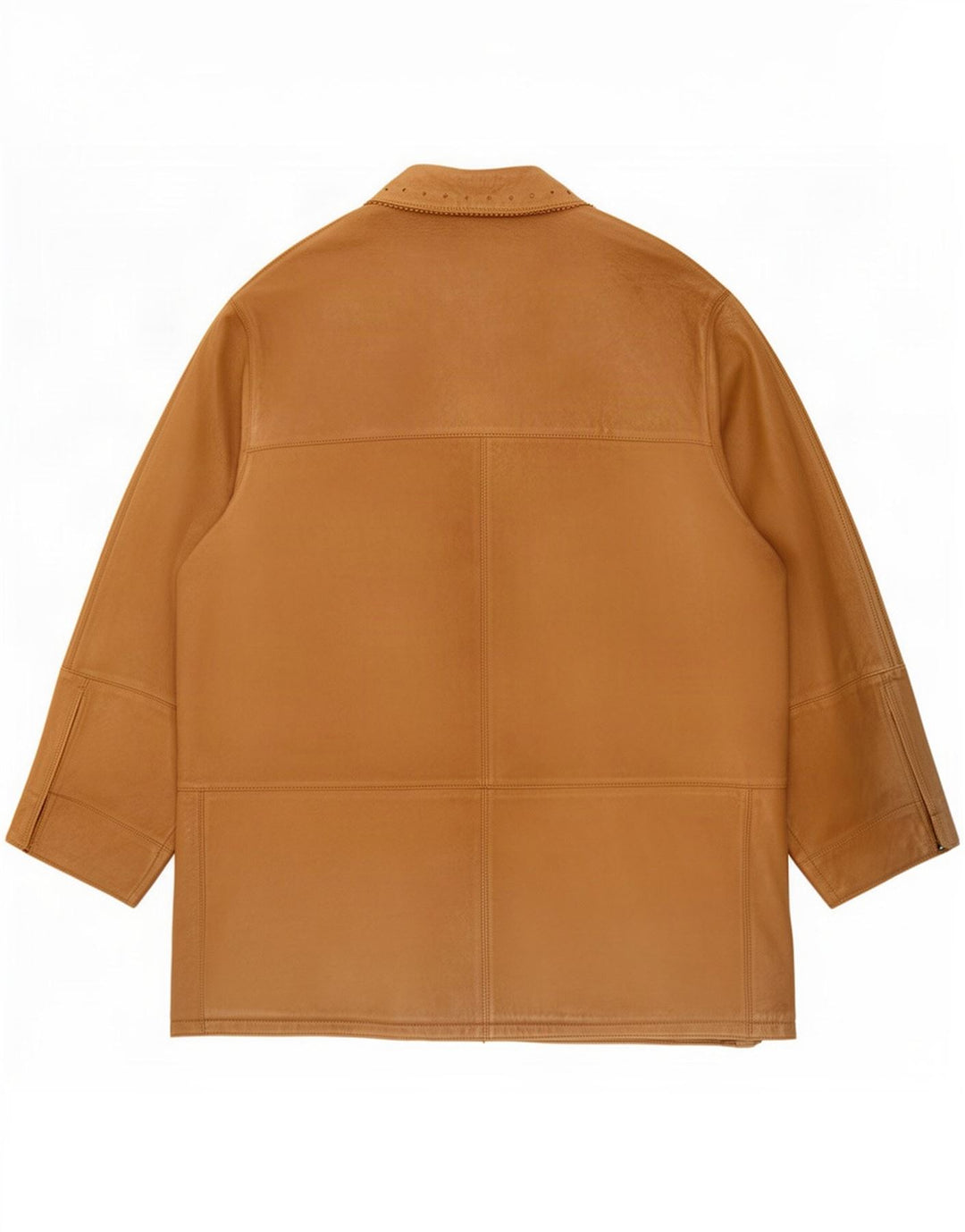 Vintage Damen Übergroßer Wildledermantel IT 50 XL Beige Leder