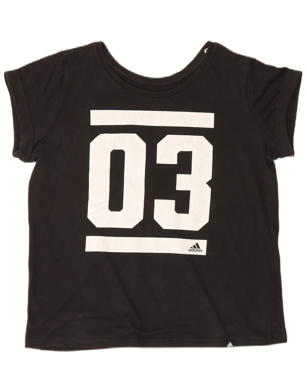 Puma Damen Climalite Graphic T-Shirt Top UK 20/22 XL Schwarz Baumwolle