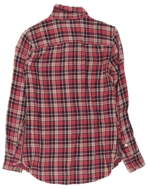 Replay Damen Boy Fit Graphic Flannel Shirt UK 10 Small Red Check