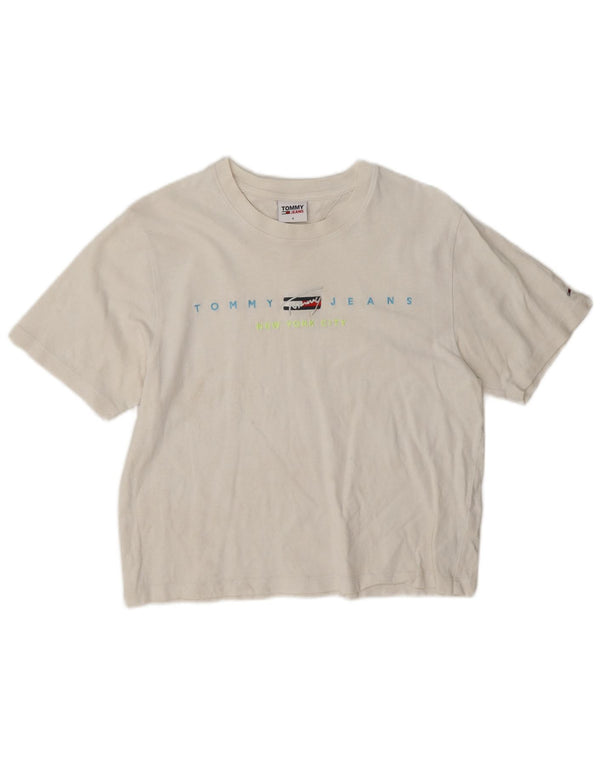 Tommy Hilfiger Damen New York City Graphic T-Shirt Top UK 10 Small Weiß