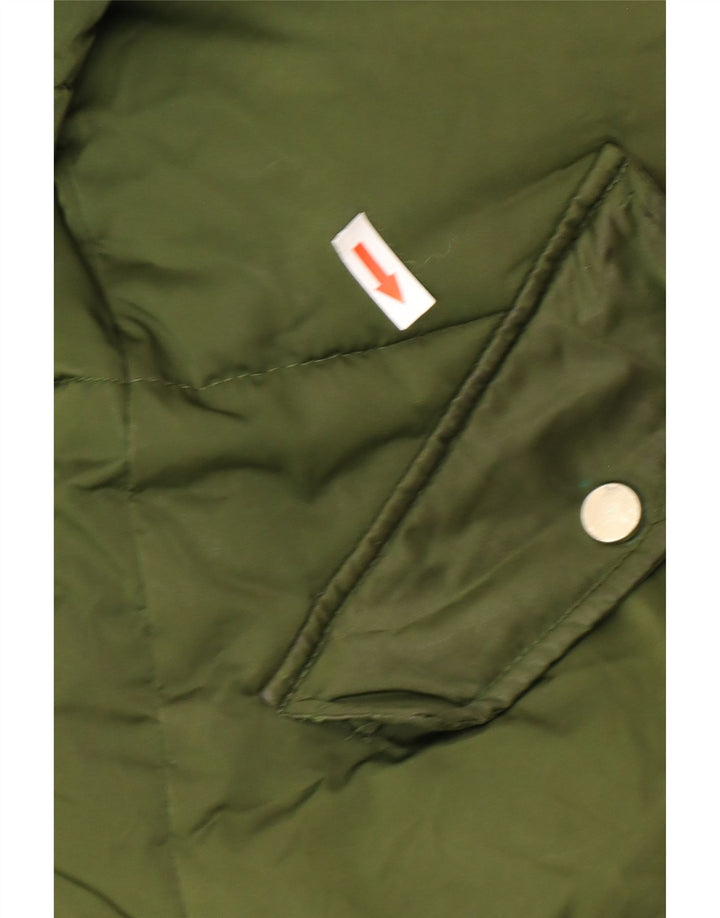 Topshop Damen-Kapuzen-Übergröße, wattierte Jacke, UK 10, Größe S, Khaki, Polyester