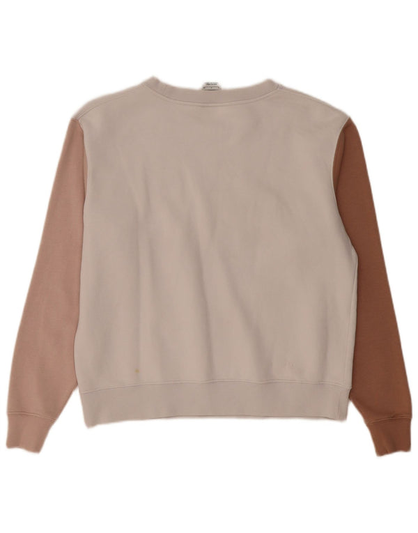 Nike Womens Loose Fit Sweatshirt Pullover UK 10 Small Beige Farbblock