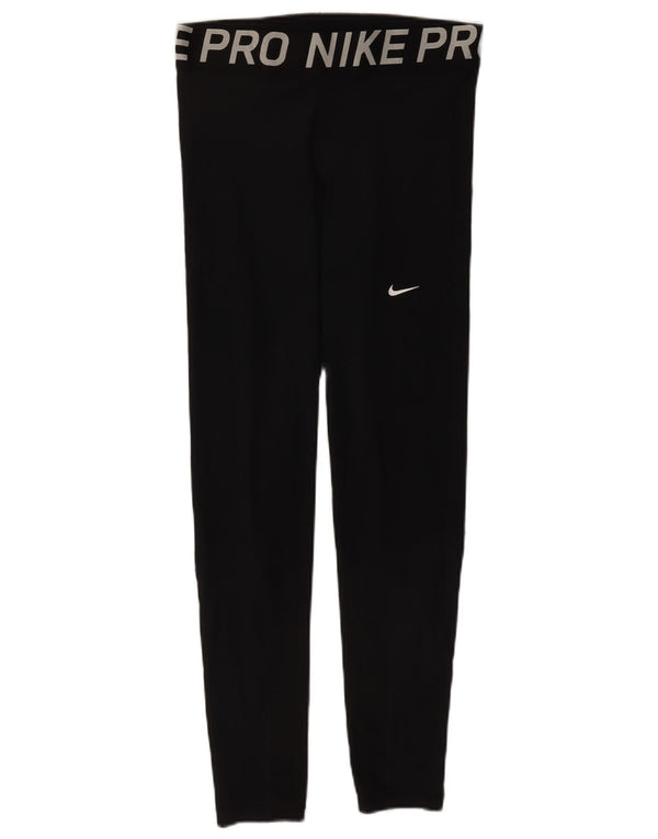 Nike Womens Graphic Leggings Large Black Polyester