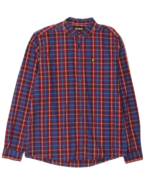 Lyle & Scott Mens Shirt XL Blue Check Cotton