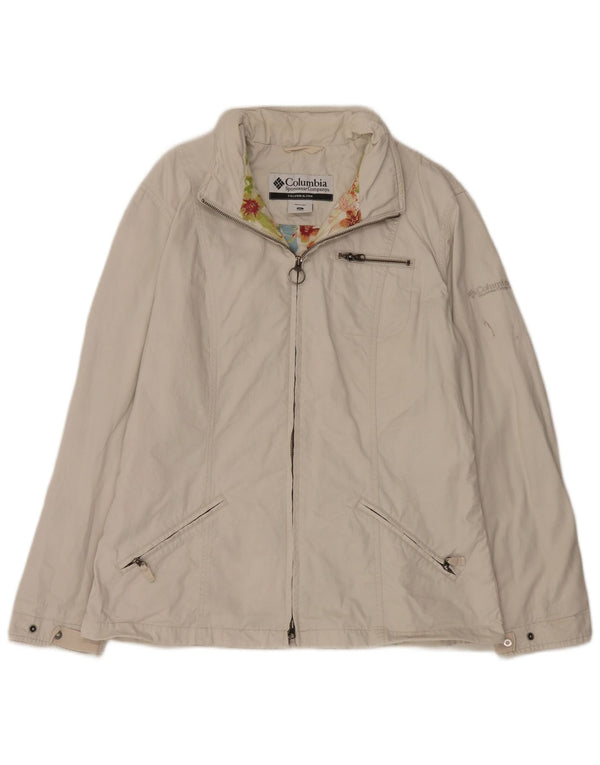 Columbia Damen Bomberjacke UK 18 XL Weiße Baumwolle
