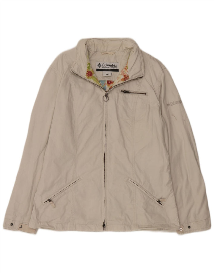 Columbia Damen Bomberjacke UK 18 XL Weiße Baumwolle