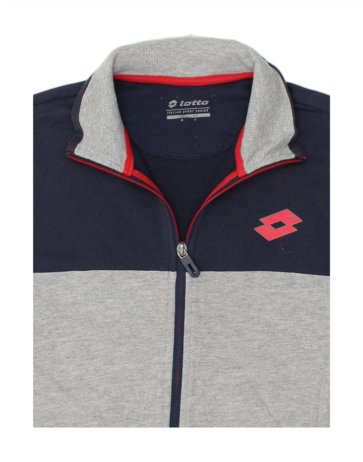 LOTTO Mens Tracksuit Top Jacket Medium Grey Colourblock Cotton Vintage Lotto and Second-Hand Lotto from Messina Hembry 