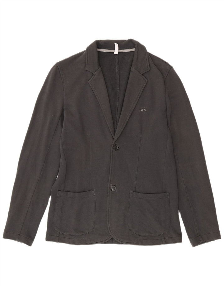 Sun68 Herren-Blazer mit 2 Knöpfen, UK 40, große graue Baumwolle