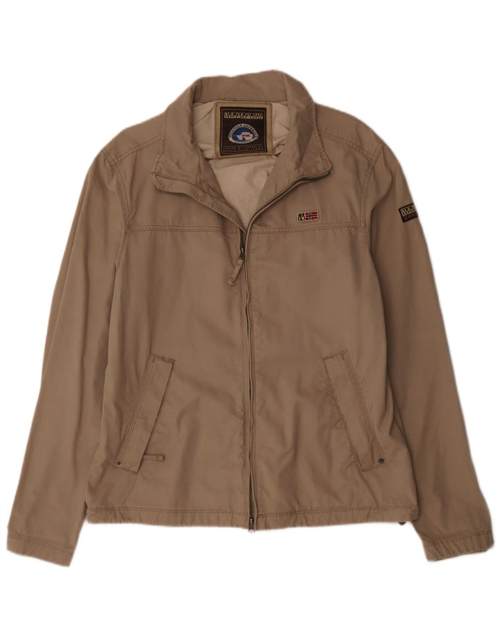 Napapijri Damen Bomberjacke UK 18 XL Beige Baumwolle