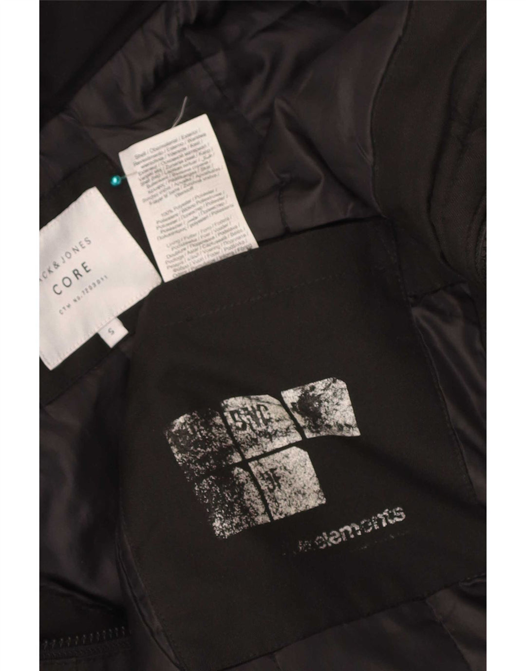 Jack & Jones Herren-Jacke mit Kapuze, gepolstert, Größe 36, Größe S, Schwarz, Polyester