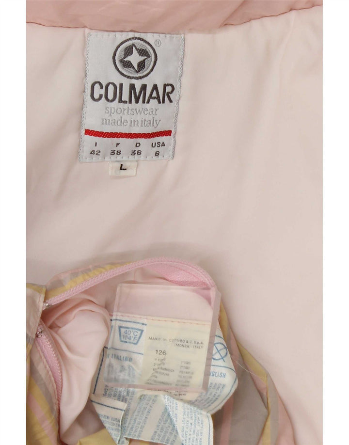 Colmar Damen-Skioverall mit Kapuze, Größe 42, klein, rosa gestreift, Polyamid