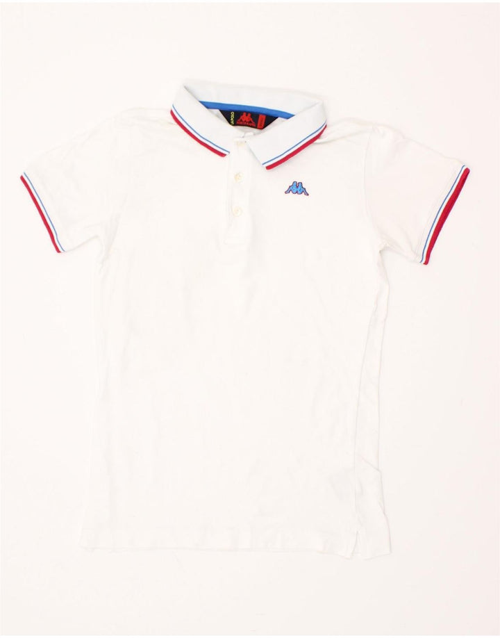 KAPPA Boys Polo Shirt 8-9 Years Small White Cotton Vintage Kappa and Second-Hand Kappa from Messina Hembry 