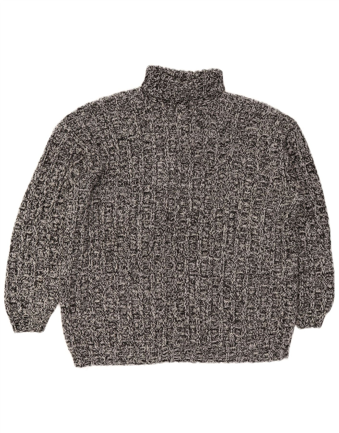 Vintage Herren Rollkragenpullover XL Marineblau meliert