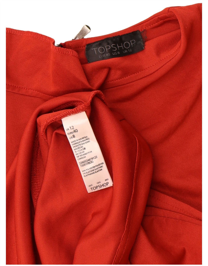 Topshop Damen T-Shirt-Kleid UK 12 Mittelrotes Polyester