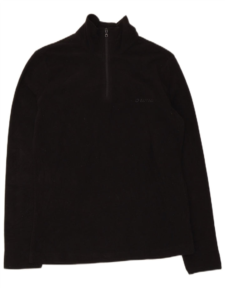 Lotto Damen-Fleecepullover mit Reißverschluss am Hals, Gr. 10, Größe S, Schwarz, Polyester