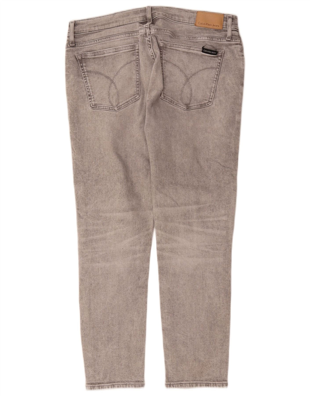 Calvin Klein Damen-Cropped-Jeans, W31, L25, graue Baumwolle
