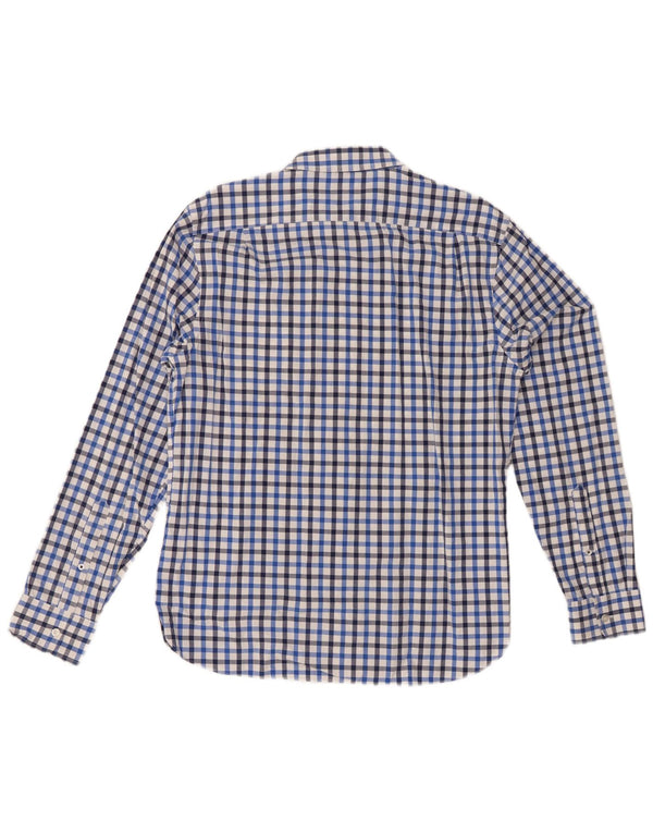 BONOBOS Herren-Hemd mit Standard-Passform, mittelblau, Gingham-Baumwolle