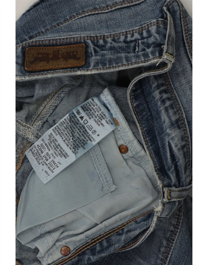 Levi's Damen 571 Distressed Slim Jeans W29 L31 Blaue Baumwolle