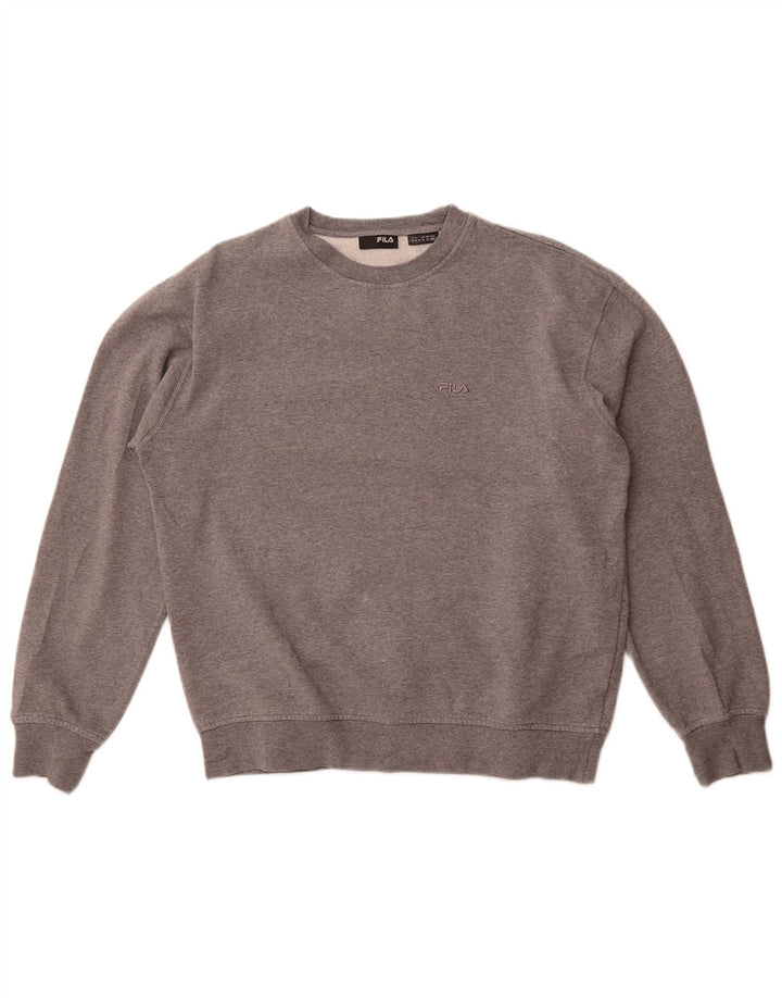 Fila Herren-Sweatshirt-Pullover aus mittelgrauer Baumwolle