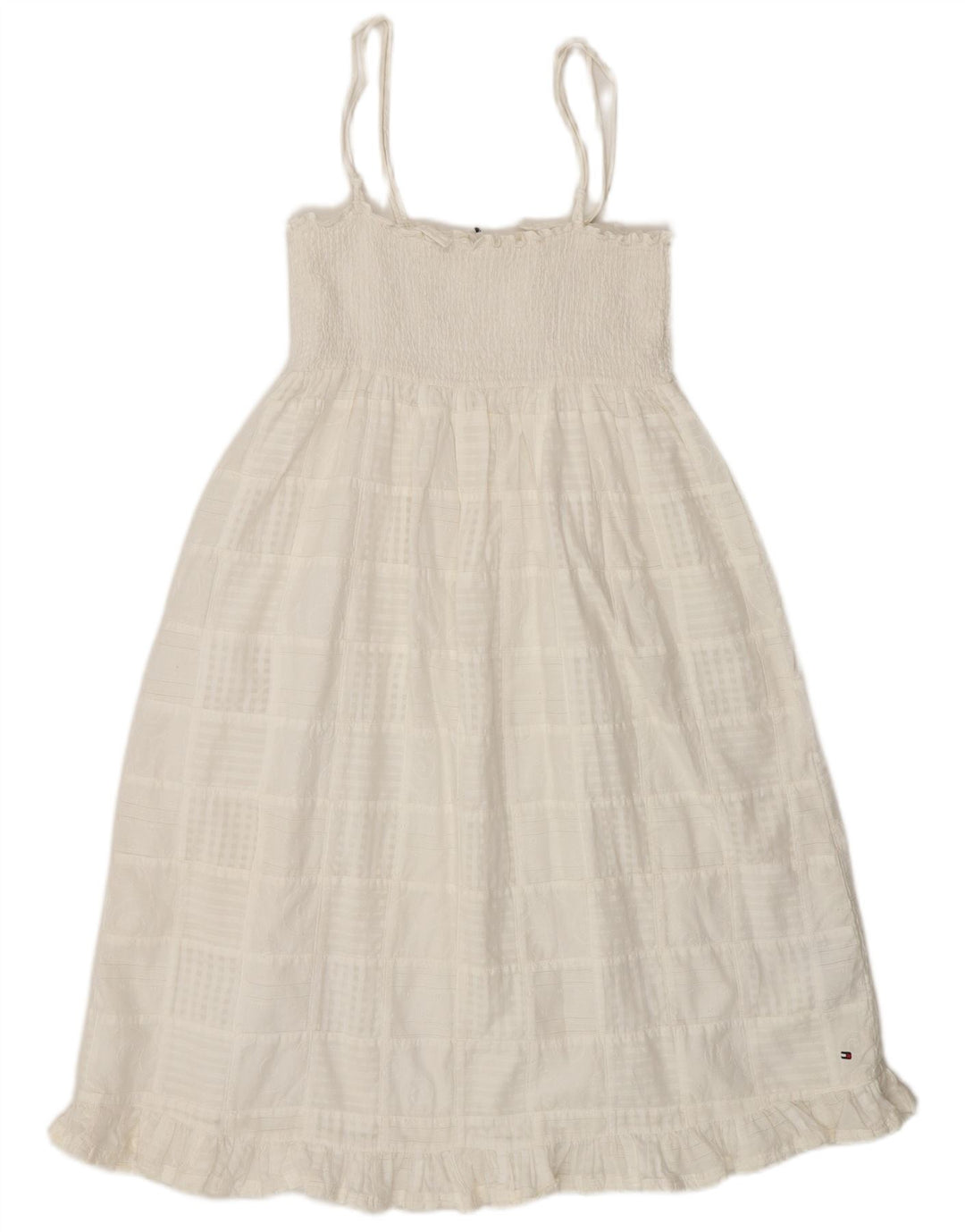 Tommy Hilfiger Damen-Sommerkleid, Größe S, weiß, kariert, Baumwolle