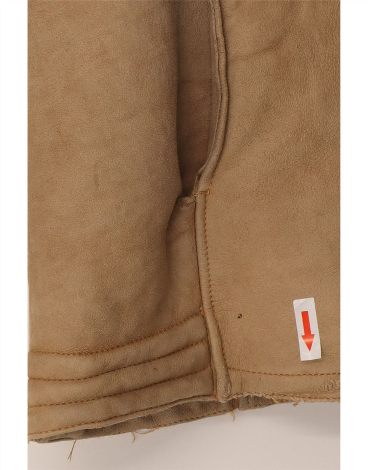 Vintage Herren Shearling Jacke UK 38 Mittelbraun